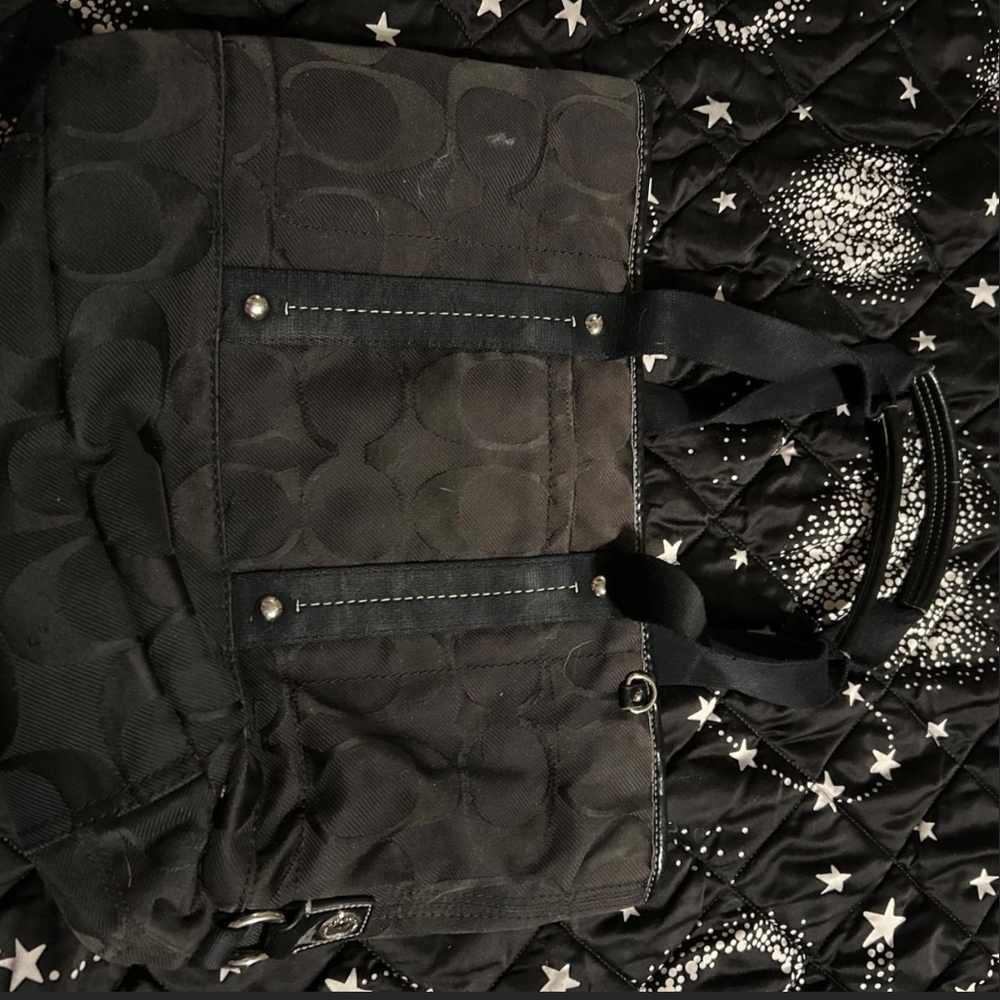 Black Monogram Tote Bag